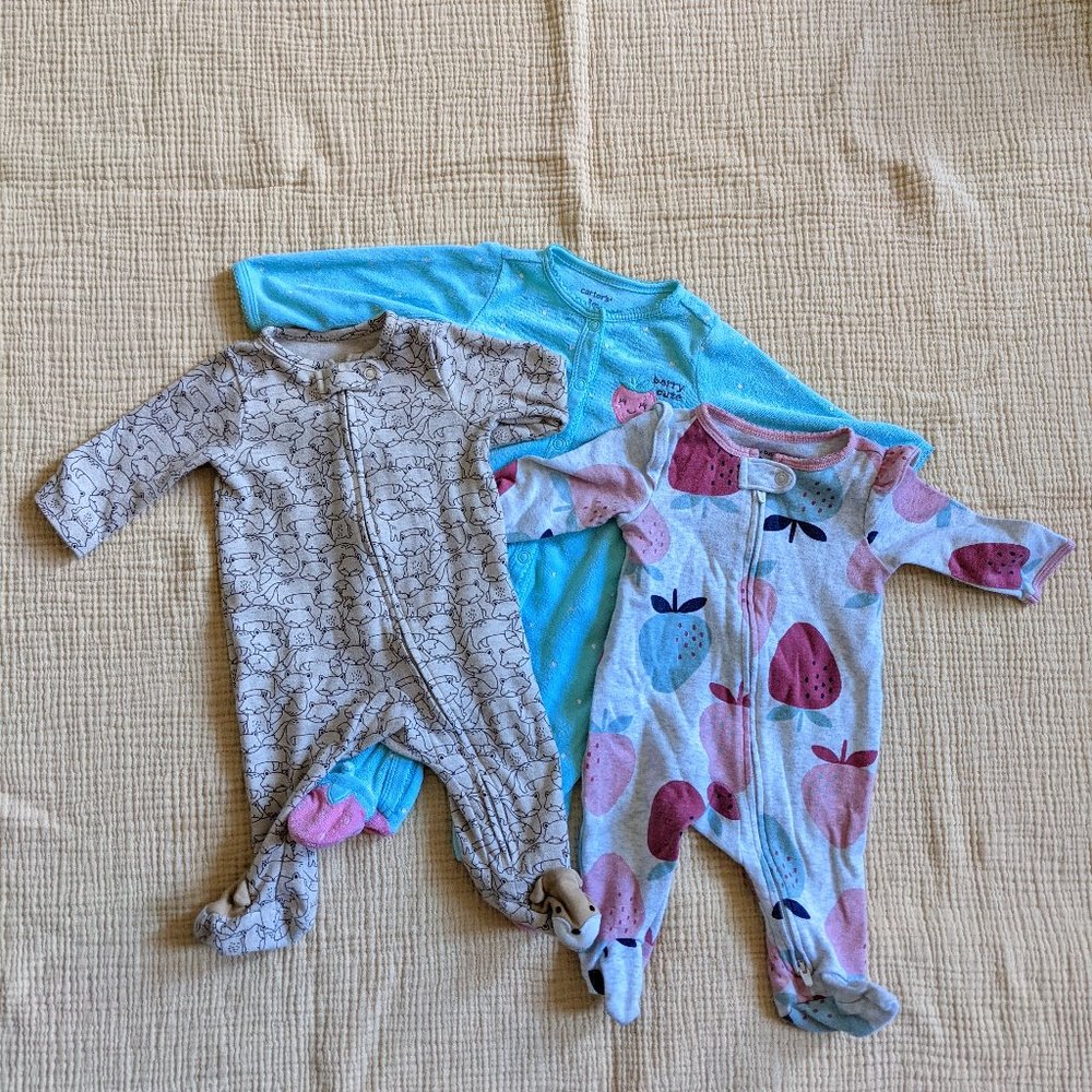 4 for $20 💖 | 3M | Baby girl footie PJ bundle